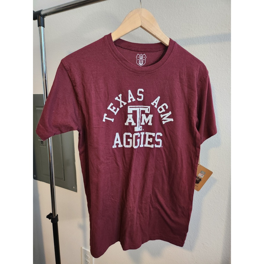 Wes and Willy Texas A&M Aggies Certif Organic Cotton T Shirt Burgundy XL 18 20